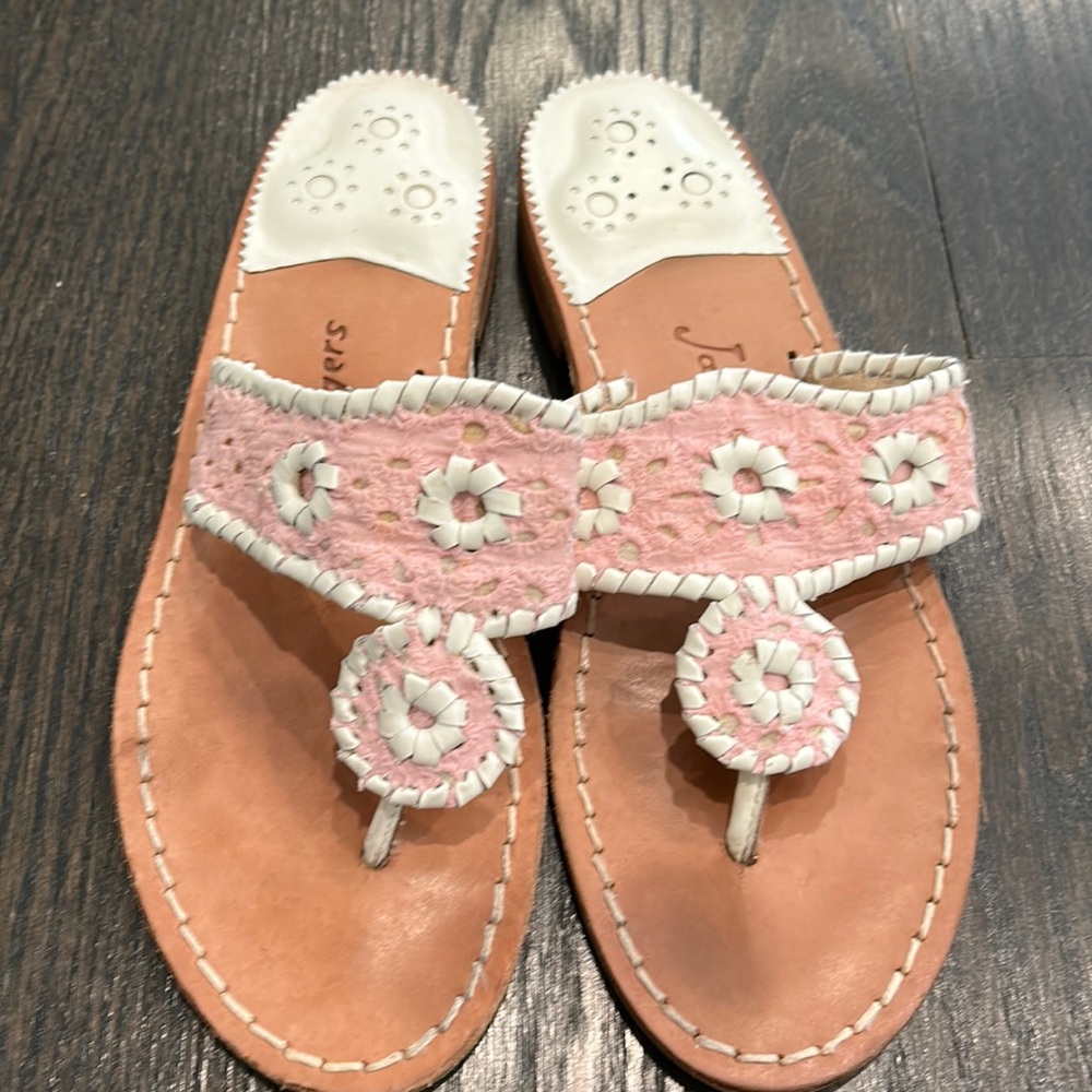 Pink and white stripes jack Rogers, size 7